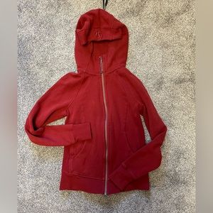 Red Lululemon scuba jacket